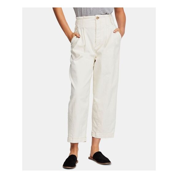 FREE PEOPLE Denim - FREE PEOPLE Womens Ivory High Waist Jeans 6